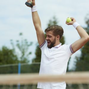 Winner on the tennis court